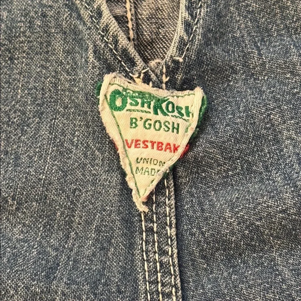 OSHKOSH B'GOSH Vintage Green Label Vestbak 60s Union Made Sanforized Overalls